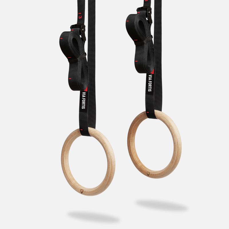 Premium Gym Rings - Turnringe aus Holz für Home Gym, Fitness & Cross Training