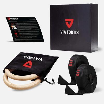 Turnringen voor calisthenics - extra brede banden met markeringen