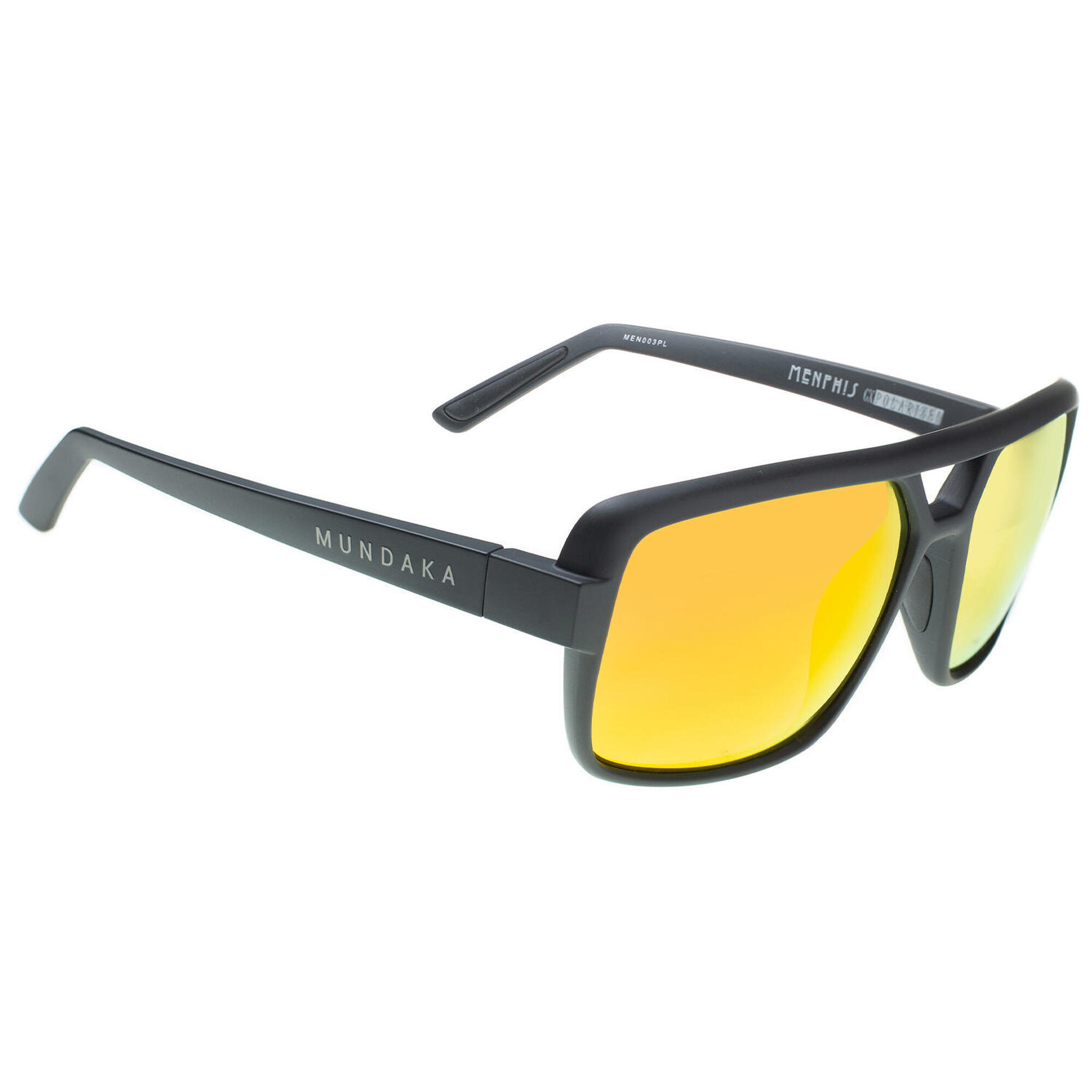 Mundaka - **lunettes De Soleil Menphis Noir Mat, Cx Polarisés Orange Cat.3 - Mundaka** - Lunettes De Soleil - Noir|orange - Taille Unique - Decathlon