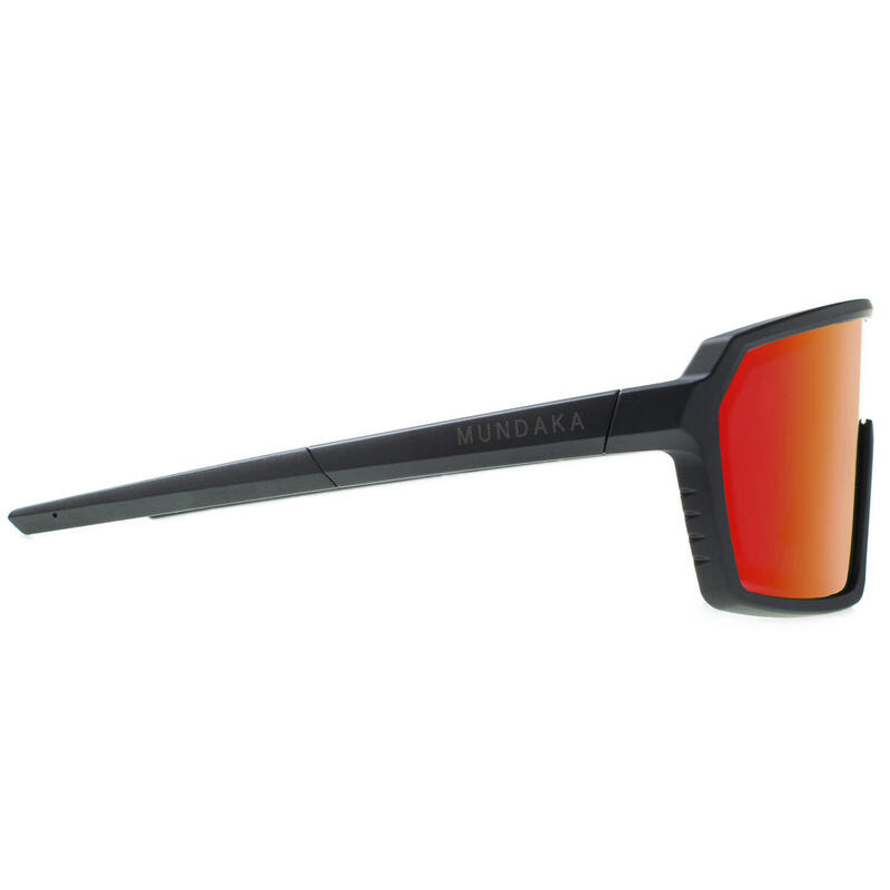 Óculos de sol desportivos KJERAG preto fosco, CX VERMELHO - cat.3 - MUNDAKA