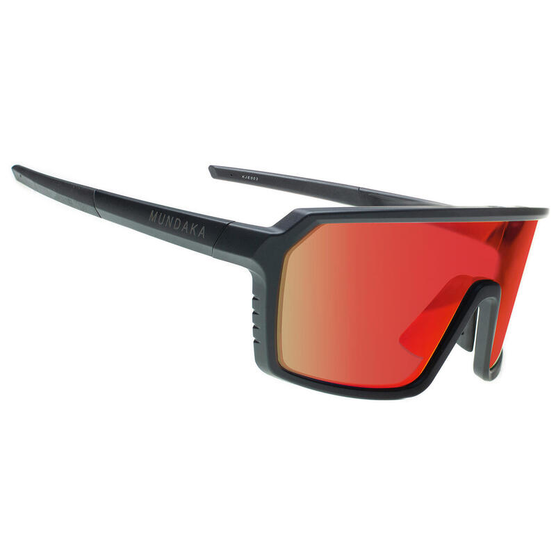 Óculos de sol desportivos KJERAG preto fosco, CX VERMELHO - cat.3 - MUNDAKA