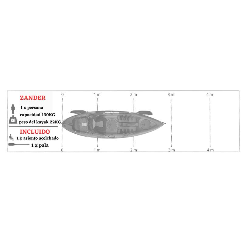 Kayak de pesca Conger P Lite Naranja Blanco (280x82cm)