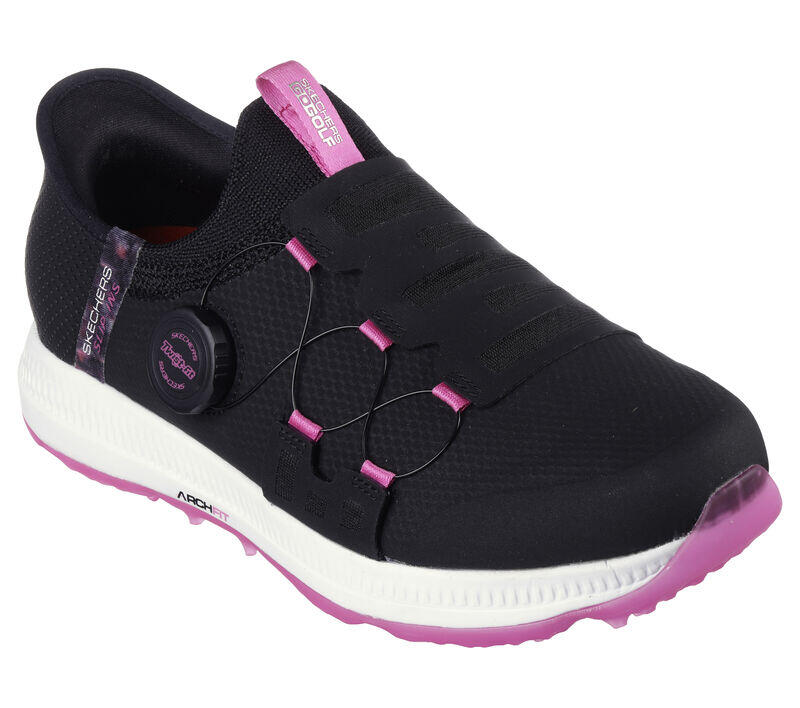Skechers Go Golf Elite 5-slip in zwart-roze 3/5