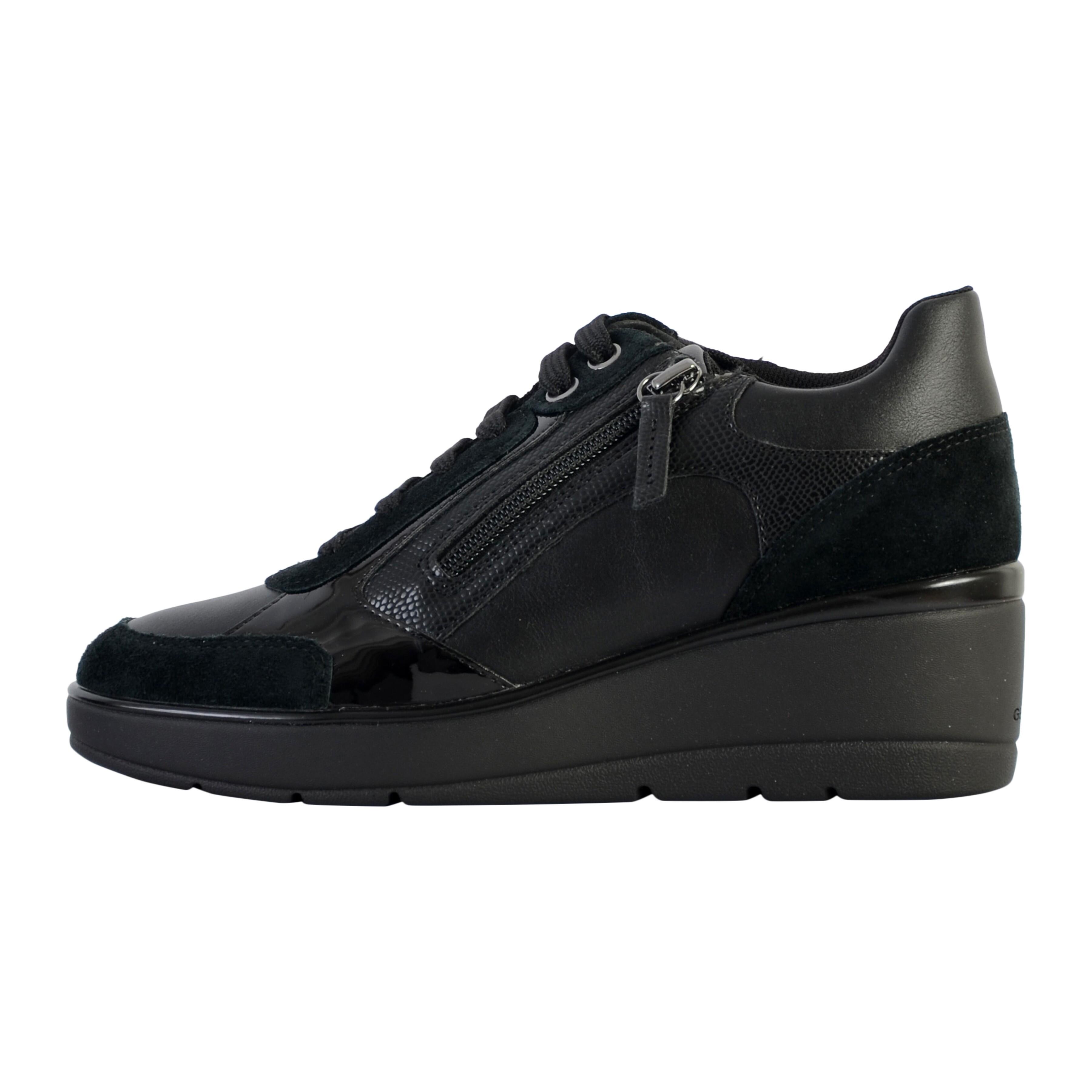 Geox - Basket Cuir Geox Ilde - Femme - Baskets - Noir - 38 - Decathlon