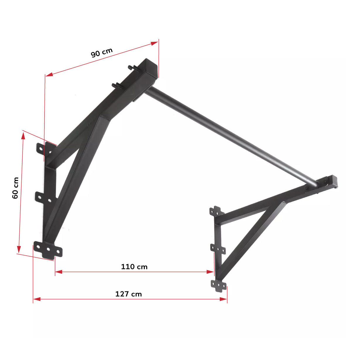 Pull Up Bar 110cm metal wall-mounted + fixings