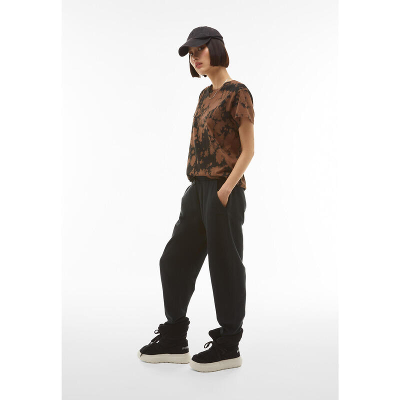 Pantalon joggers court en molleton d'hiver teint en pièce