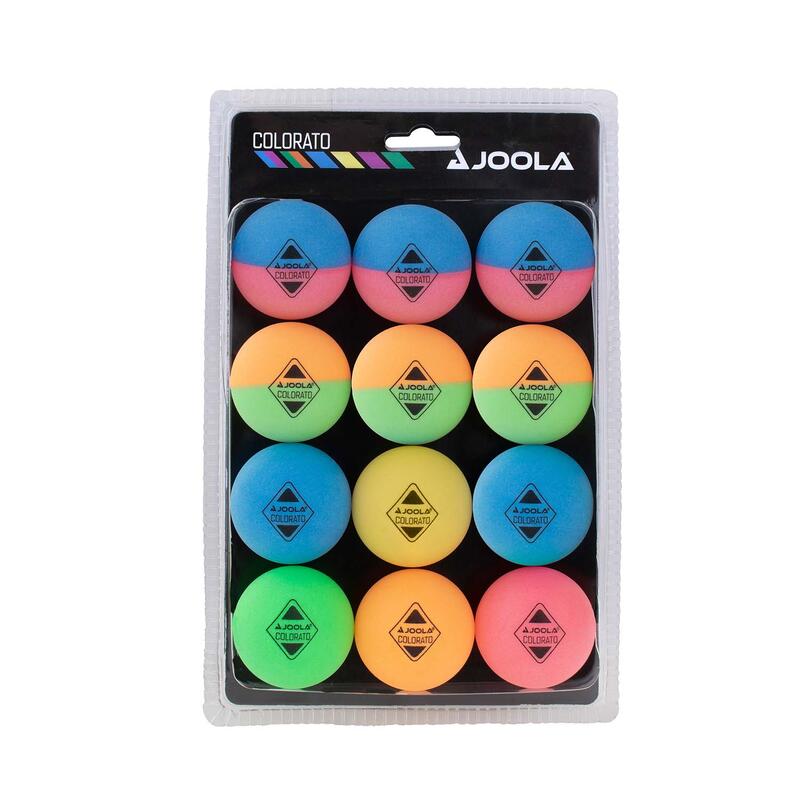 JOOLA Tischtennis Ballset Colorato mit 12 bunten Bällen