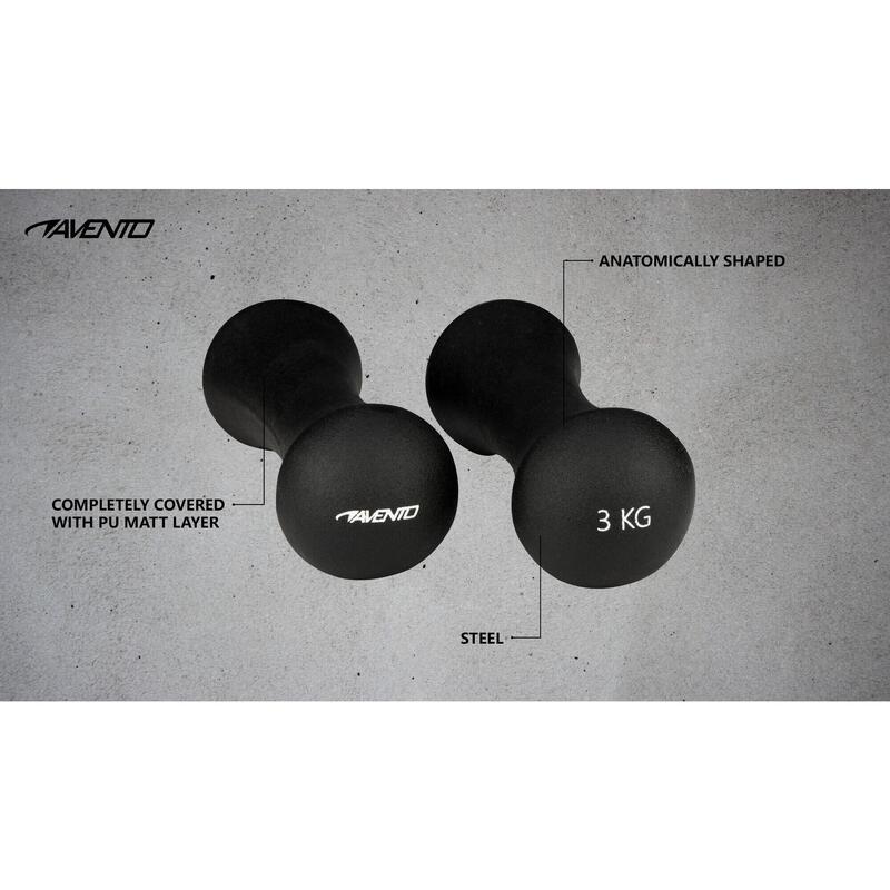 Set gantere Avento 2x3 kg, Negru