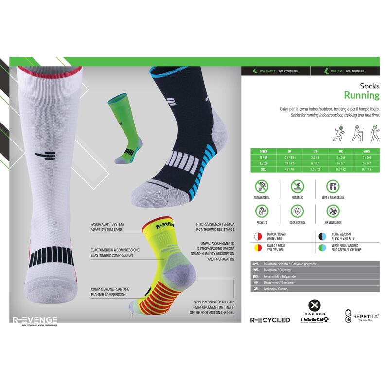 Chaussettes techniques Running adulte compression thermo larges jaune