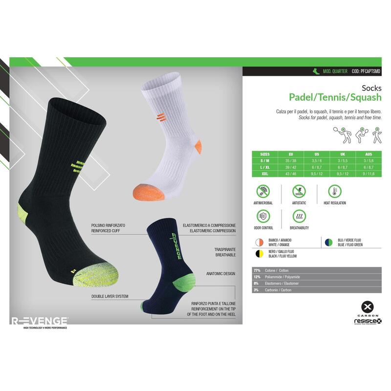 Chaussettes techniques adulte respirantes avec renforts padel tennis medium noir