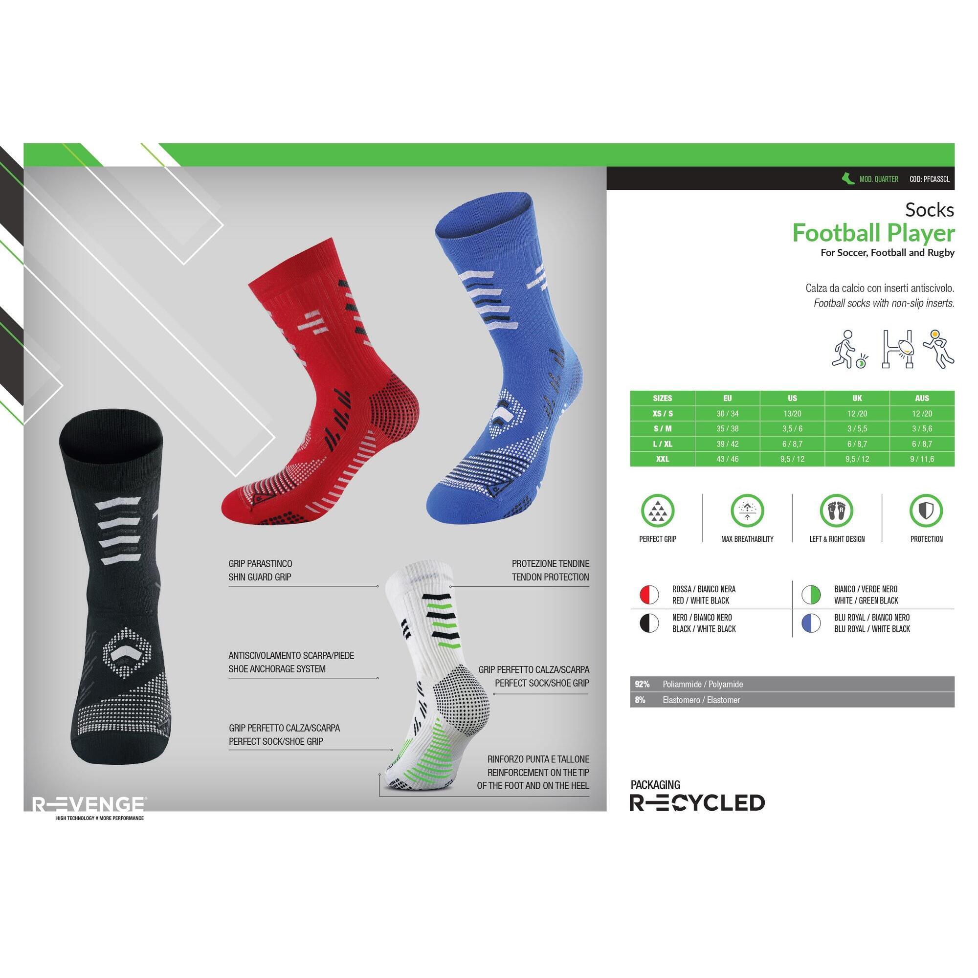 Black non-slip soccer socks.