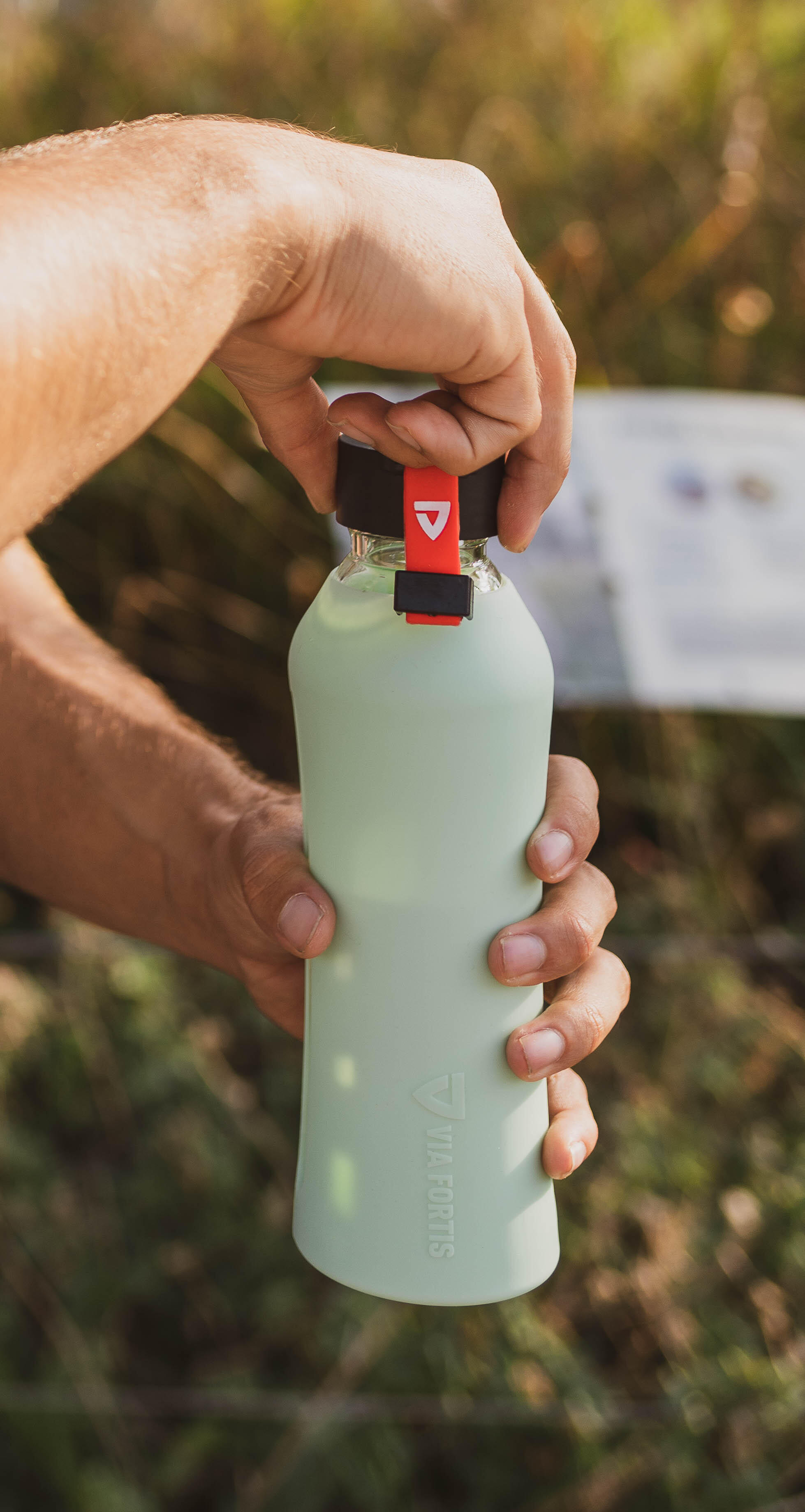 Gourde en verre et silicone sans BPA, pour la gym, le vélo, le bureau 3/4