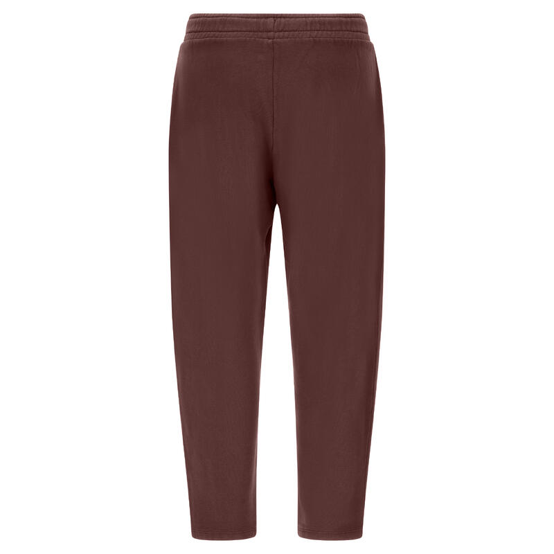 Pantaloni joggers cropped in felpa invernale tinta in capo