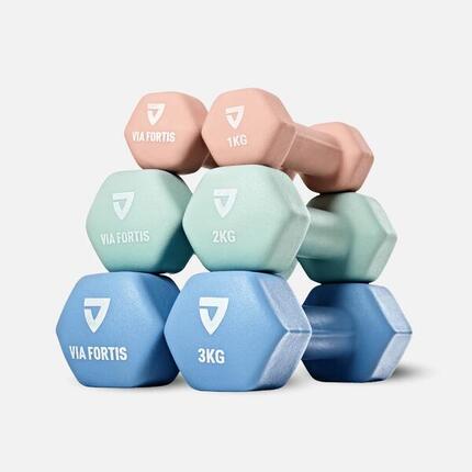 Haltères Premium en néoprène, pour fitness, pilates, musculation, renforcement