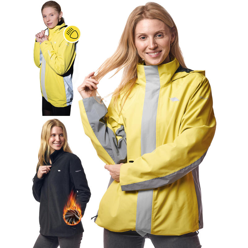 Chaqueta 3en1 inteligente - Chaqueta impermeable con forro de fleece - Mujer