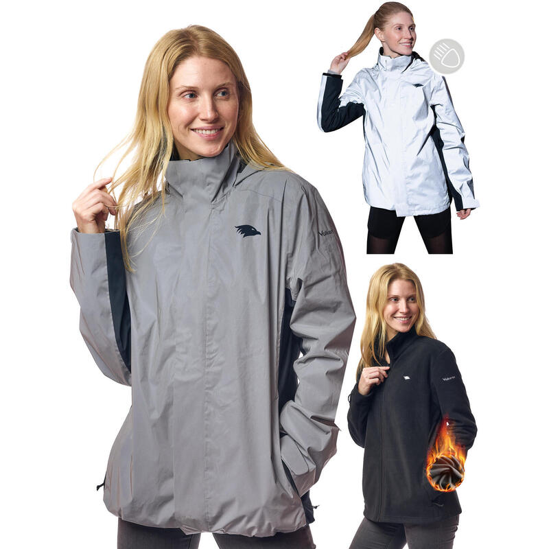 Chaqueta 3en1 inteligente - Chaqueta impermeable con forro de fleece - Mujer