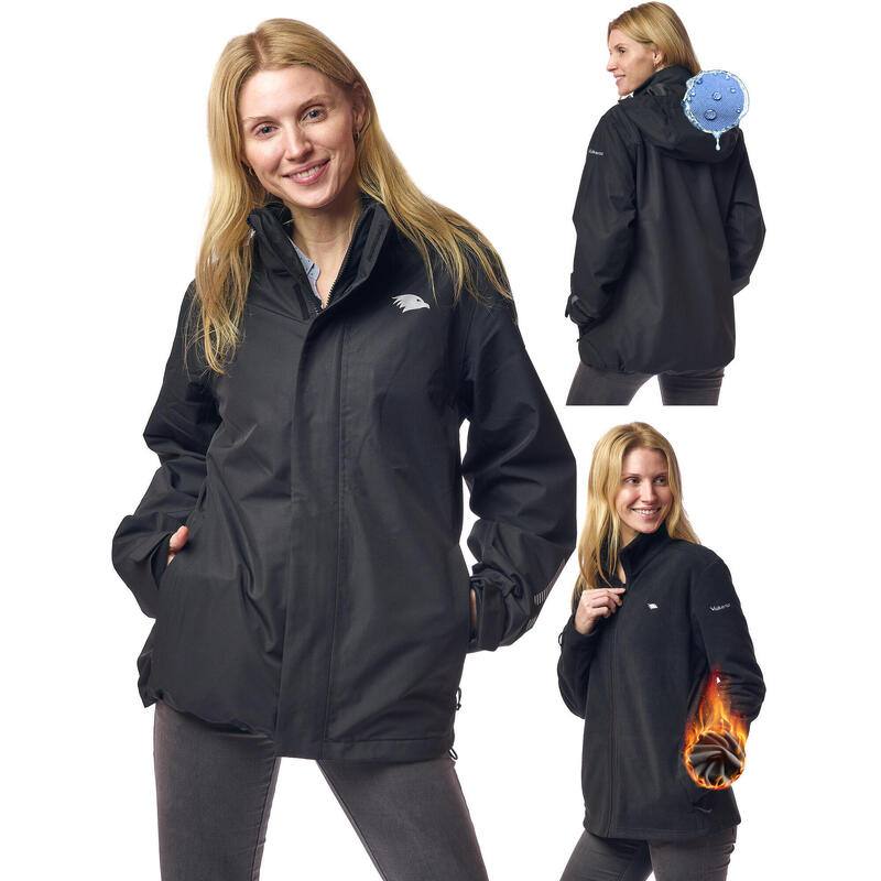 Chaqueta 3en1 inteligente - Chaqueta impermeable con forro de fleece - Mujer