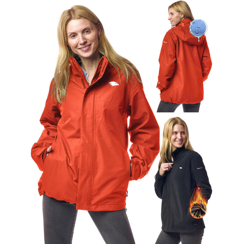 Chaqueta 3en1 inteligente - Chaqueta impermeable con forro de fleece - Mujer