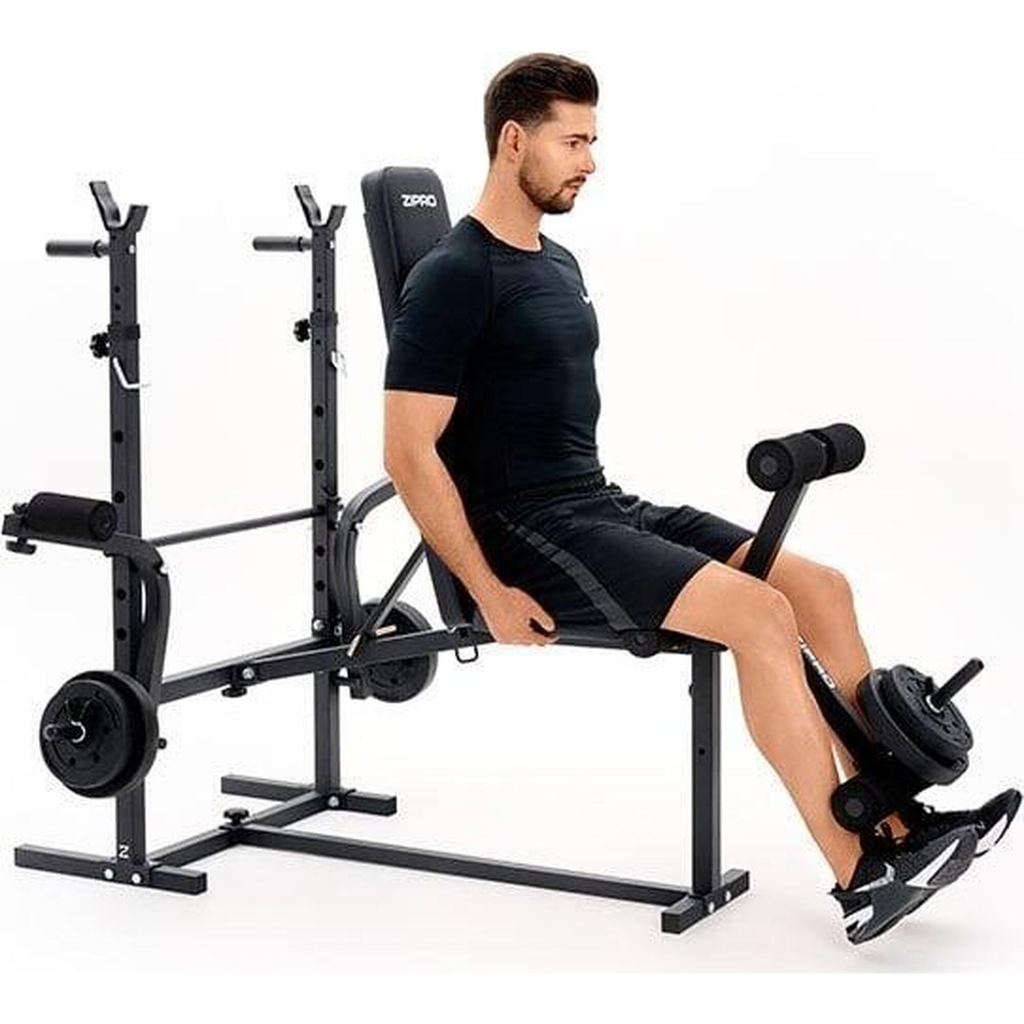 Banc de musculation Zipro Ripped avec pupitre à biceps, support de barre