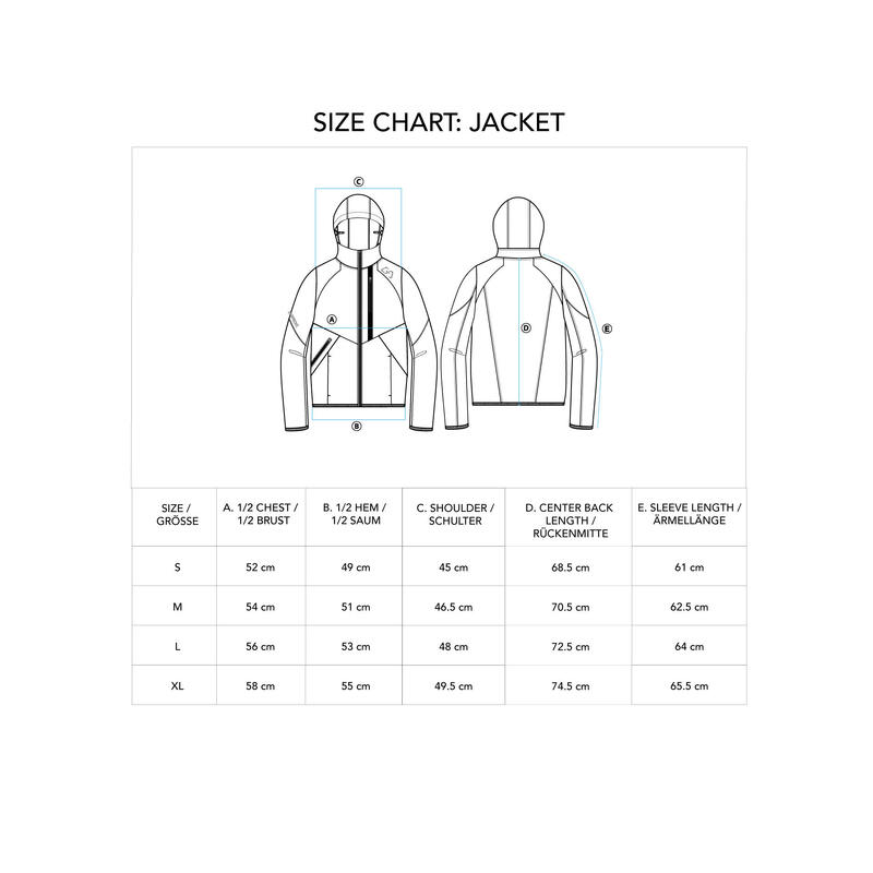 Men Waterproof Pocket Sports Softshell Windbreaker Jacket with Hood - GREY