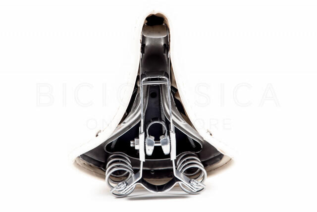 Selle de vélo Victoria avec ressorts chromés - crème 4/5