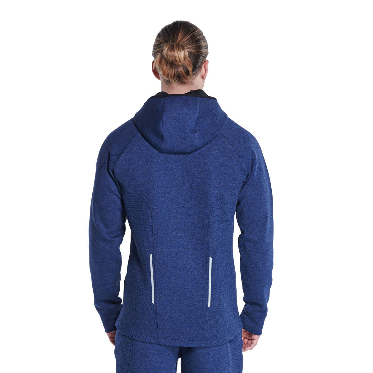 Gym Shell Jacket Men GA Zipper Sports Softshell Windbreaker Jacket with Hood - Navy