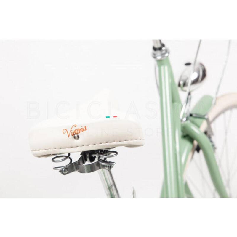 Selim  de bicicleta Victoria com molas cromadas - creme