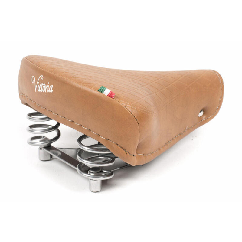 Selle vélo Cruiser MONTE GRAPPA marron crème confortable à ressorts