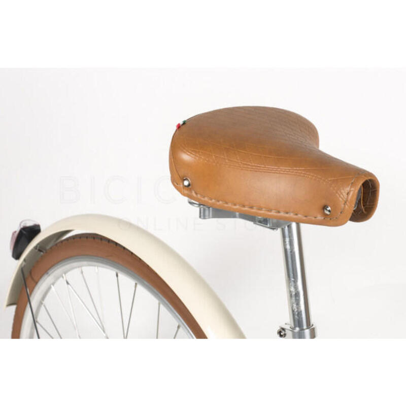 Sillín de bicicleta retro Victoria Palermo con muelles cromados - marrón claro