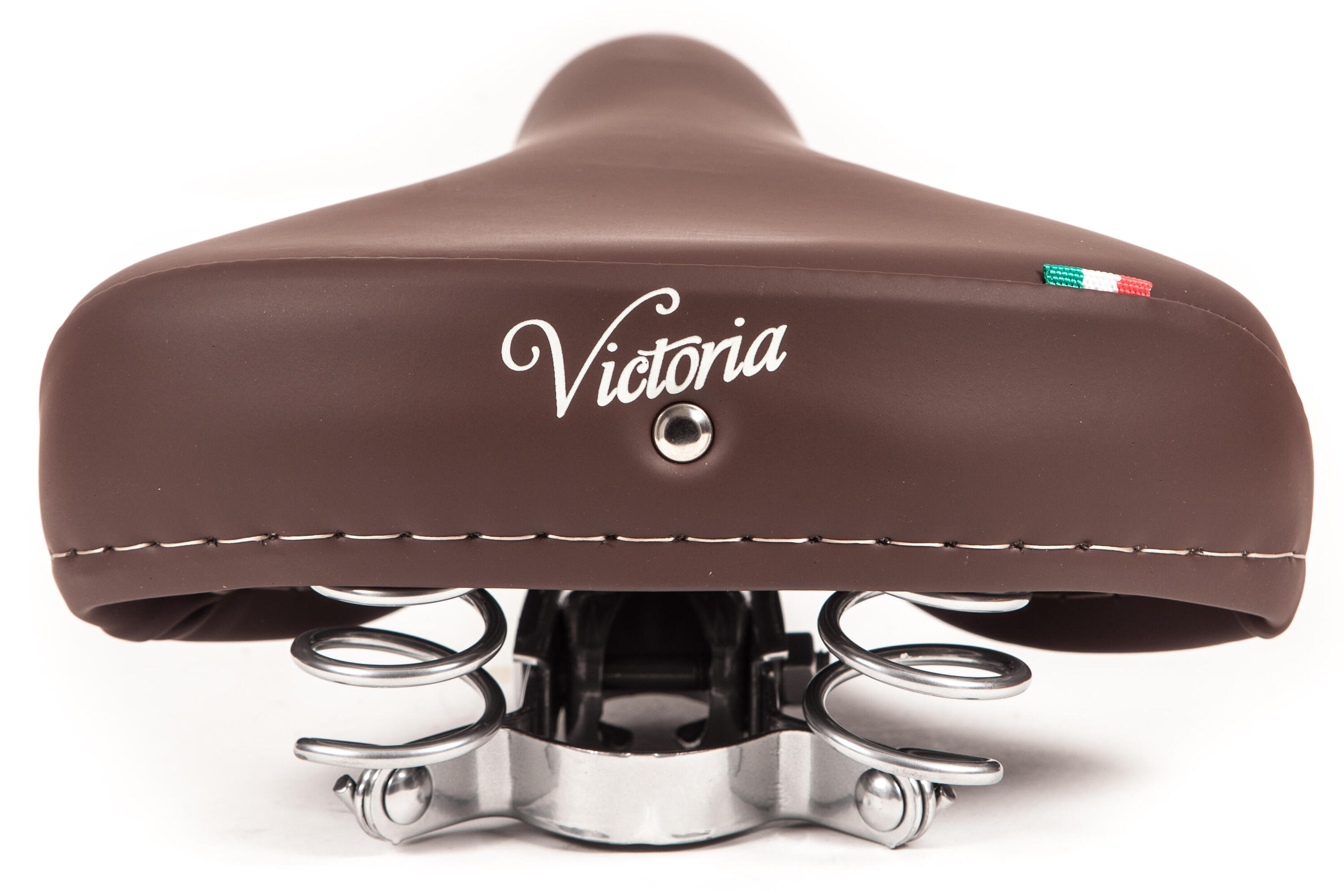 Selle de vélo Victoria avec ressorts chromés - brun foncé 2/3