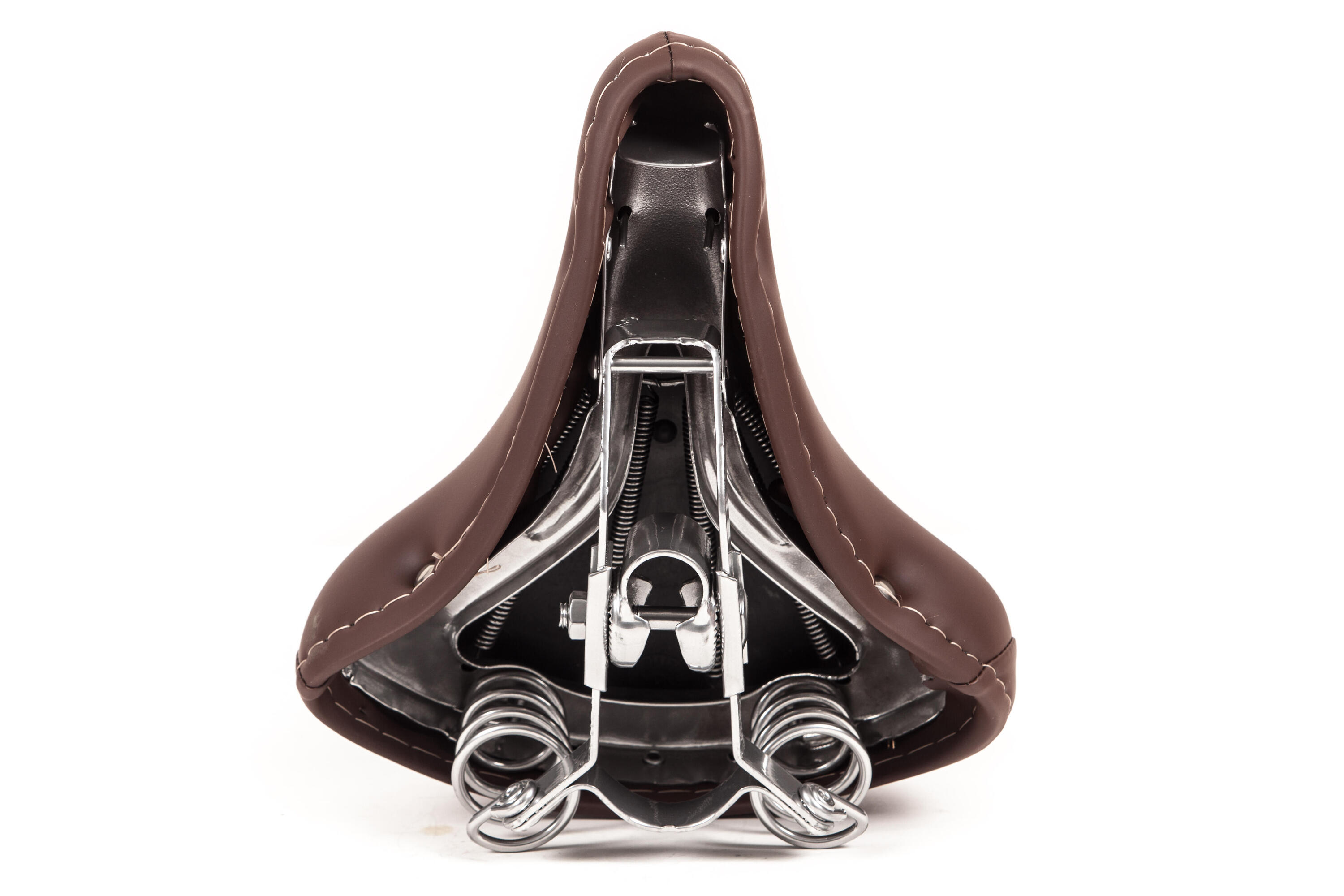 Selle de vélo Victoria avec ressorts chromés - brun foncé 3/3