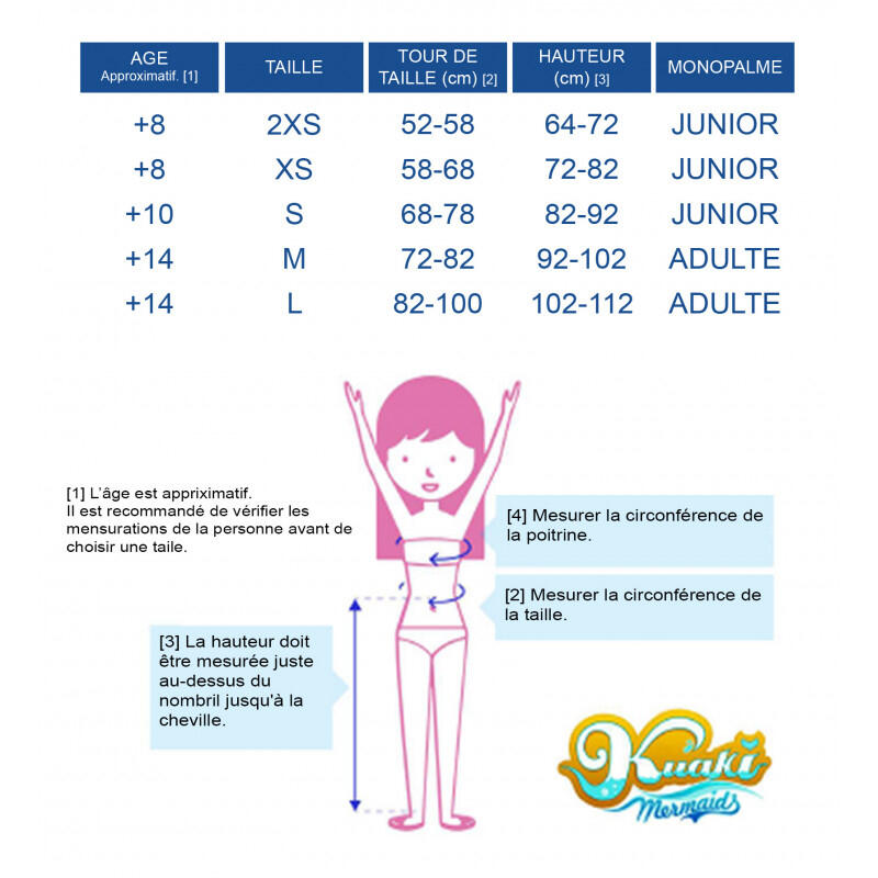 Coda da sirena con monopinna Aquaris Pink 2XS 3/3