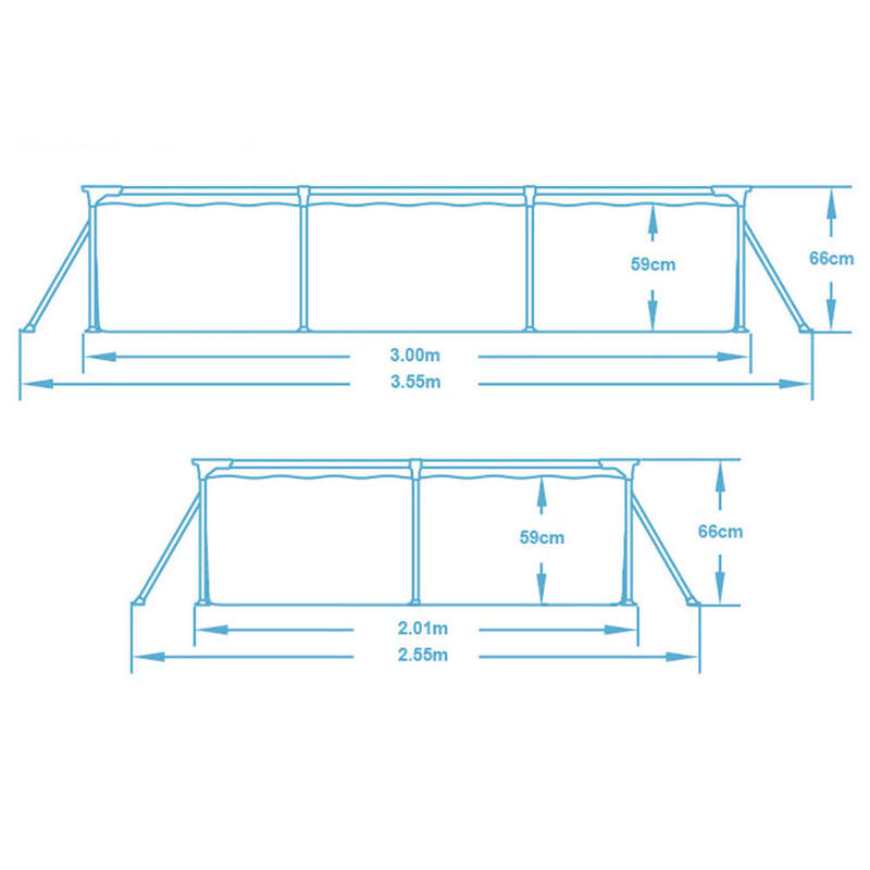 Basen ogrodowy stelażowy 300 x 201 x 66 cm zestaw 15w1 Bestway 56404