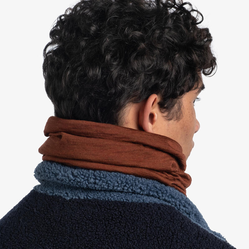 Uniszex nyakmelegítők, Buff Merino Lightweight Solid Tube Scarf, barna