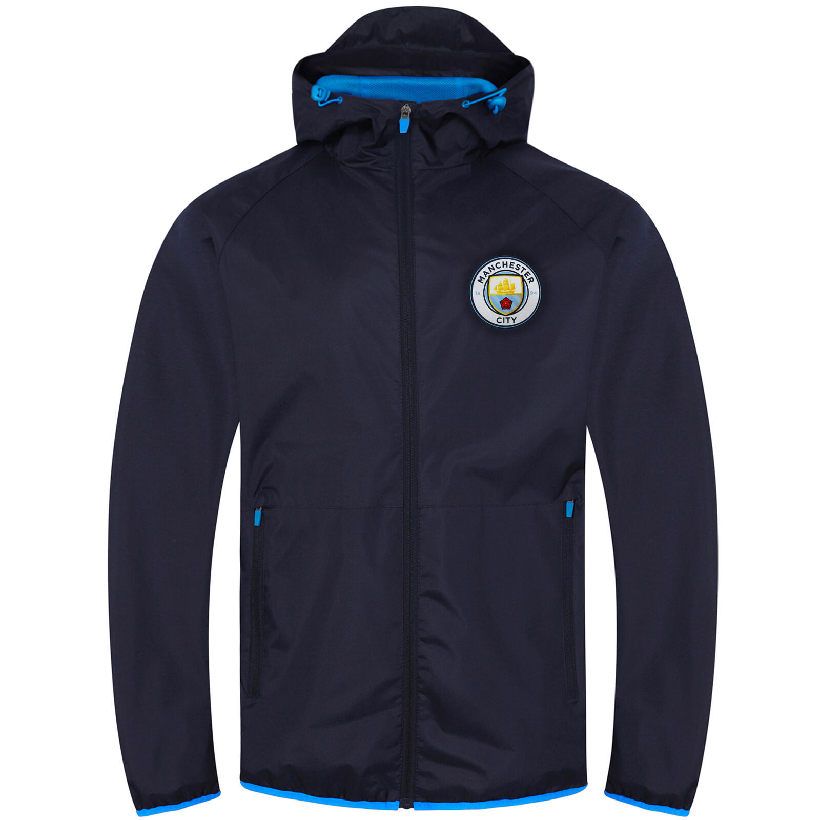 MANCHESTER CITY Manchester City Mens Jacket Shower Windbreaker OFFICIAL Football Gift