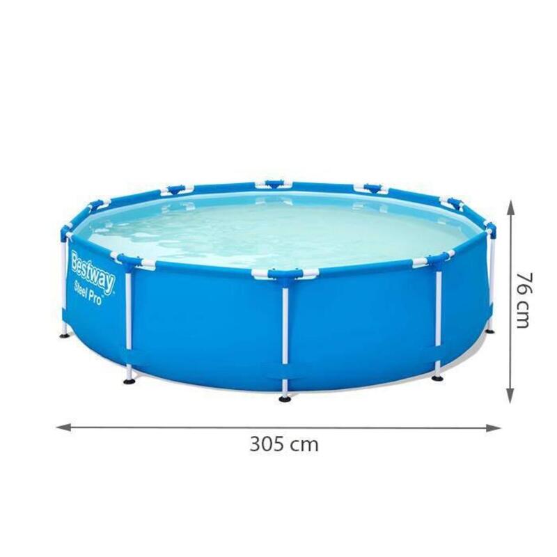 BESTWAY Piscine hors sol Steel Pro ronde 305 x 76 cm bleu clair