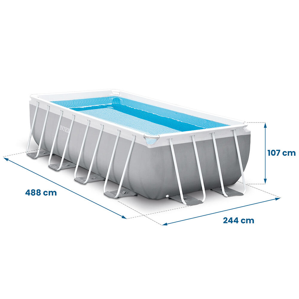 Basen stelażowy do ogrodu Intex 488 x 244 x 107 cm zestaw 17w1 5/6