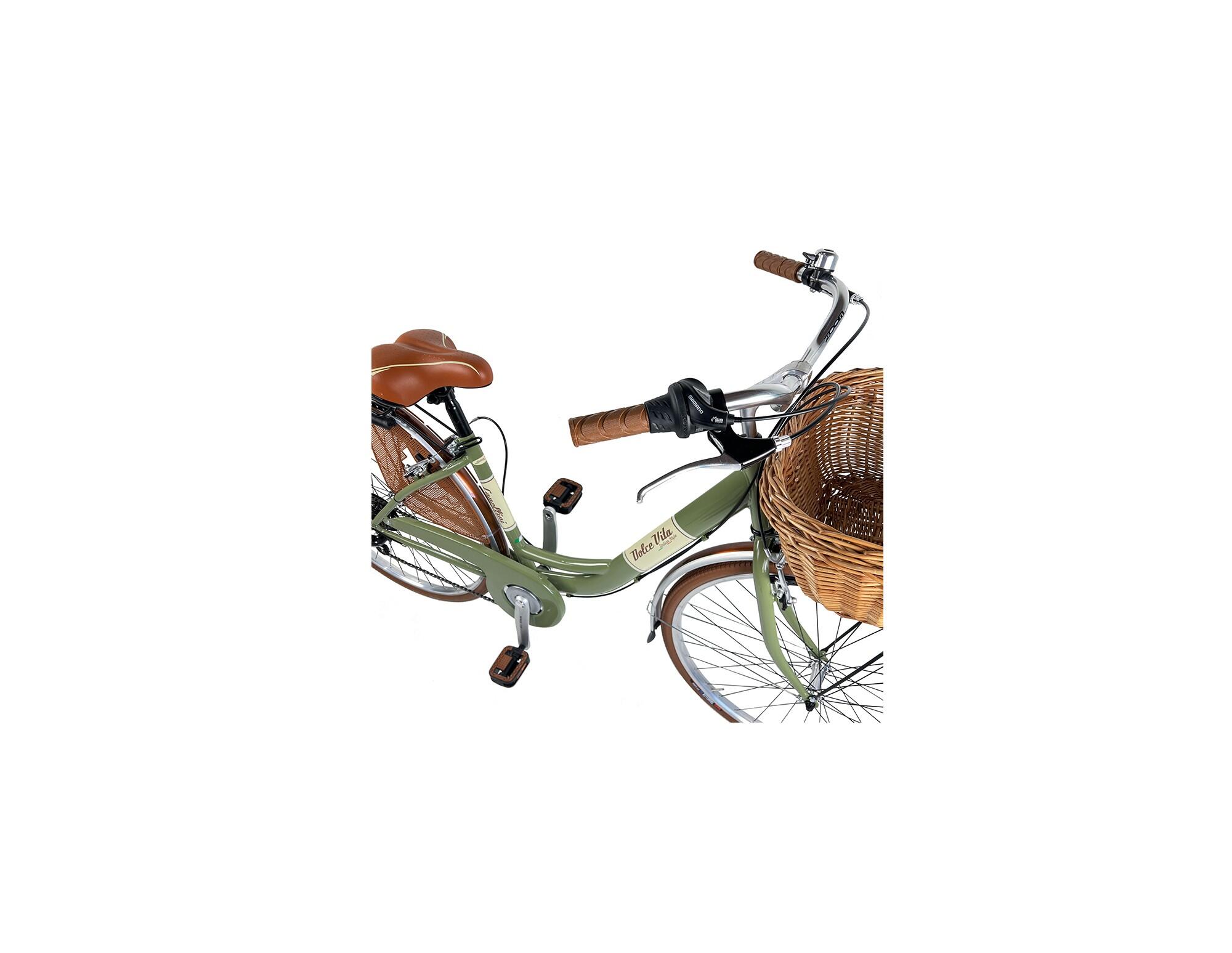 Stadtfahrrad Dolce Vita by Canellini VENERE 28" mit Korb - Olivgrün 4/4