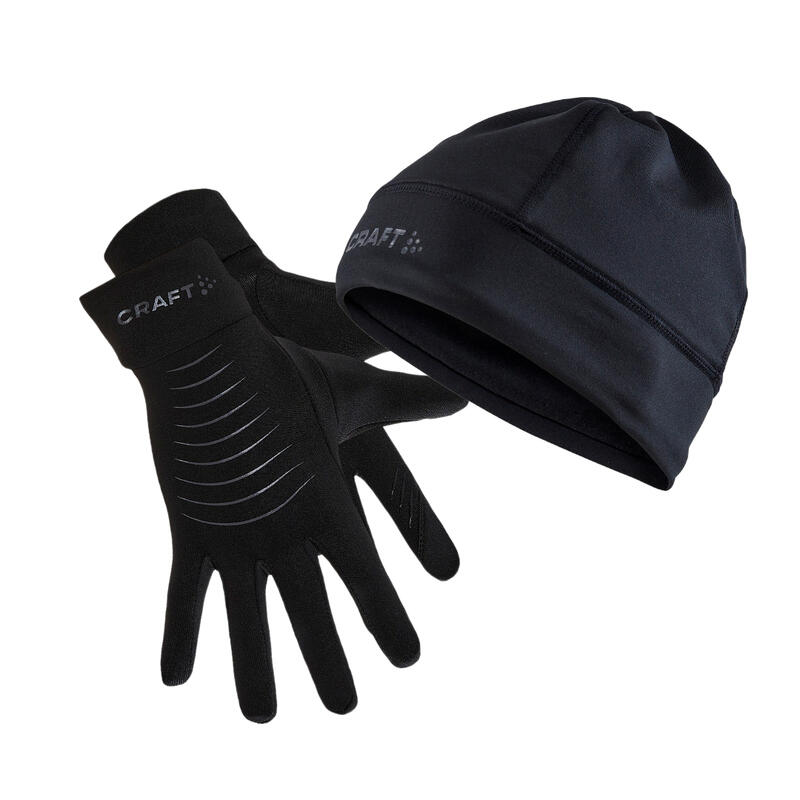 CRAFT CORE HANDSCHUHE/HUT-PACK SCHWARZ