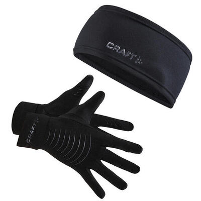Craft core handschoenen/hoofdband pack zwart
