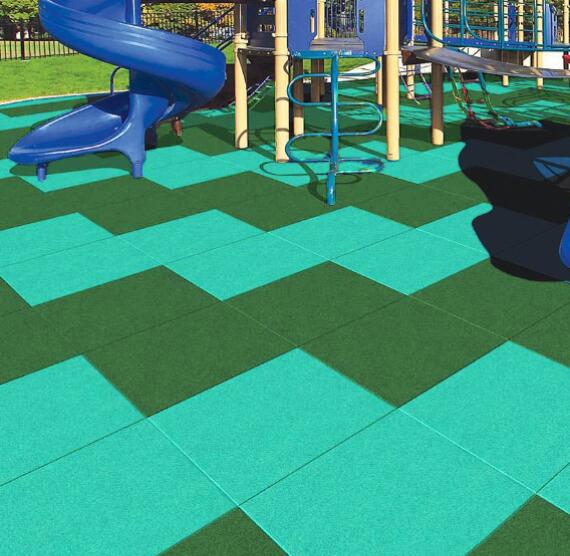 Losetas de Caucho para Gimnasio Pack 8 uds 1 x 1 m x 15 mm Verde 3/8