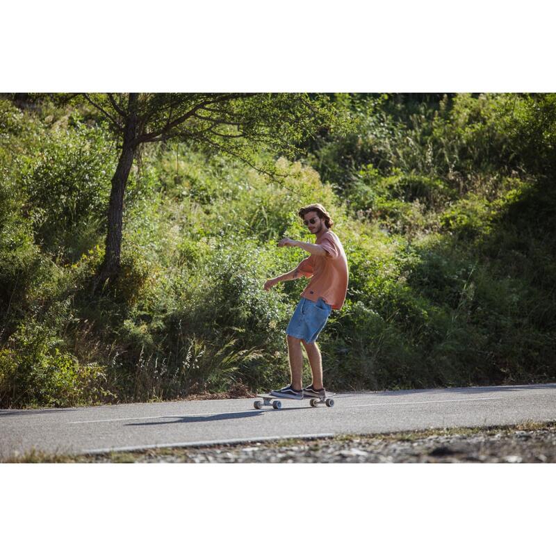 Longboard Azur 36" 91x23 cm bleu - Skateboard/Surfskate - Wheelbase 63cm