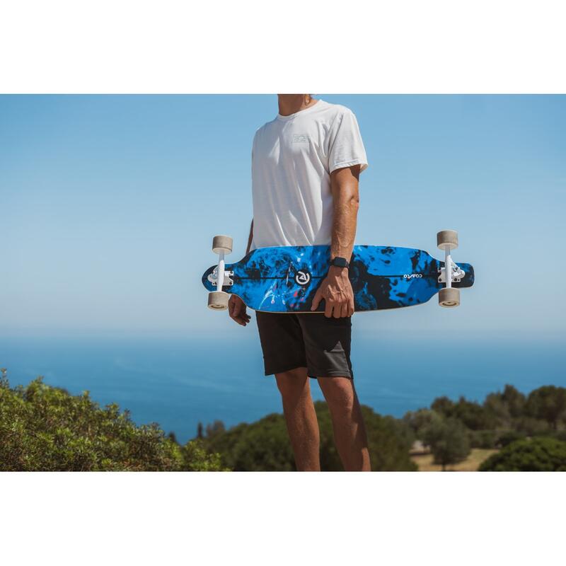 Longboard Agat 38" 96x26 cm blau - Skateboard/Surfskate - Radstand 63cm