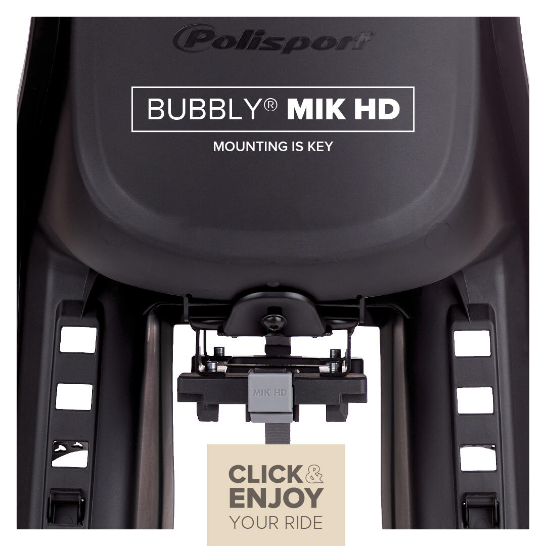 Silla Bicicleta Trasera Ninõ Portaequipajes MIK-HD Bubbly Negro / Gris Oscuro 3/8
