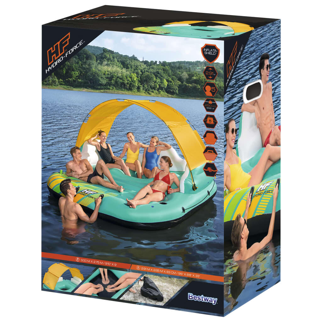 Bestway Drijfeiland Sunny Lounge 5-persoons opblaasbaar 291x265x83 cm 4/5