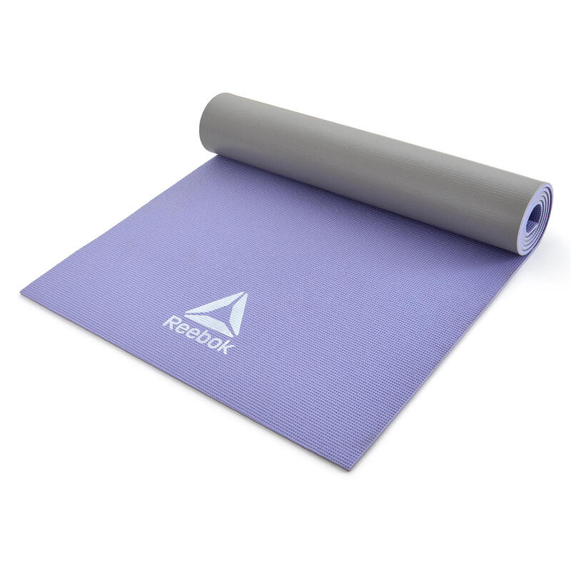 Tapis de yoga Reebok 6 mm double face pourpre/gris