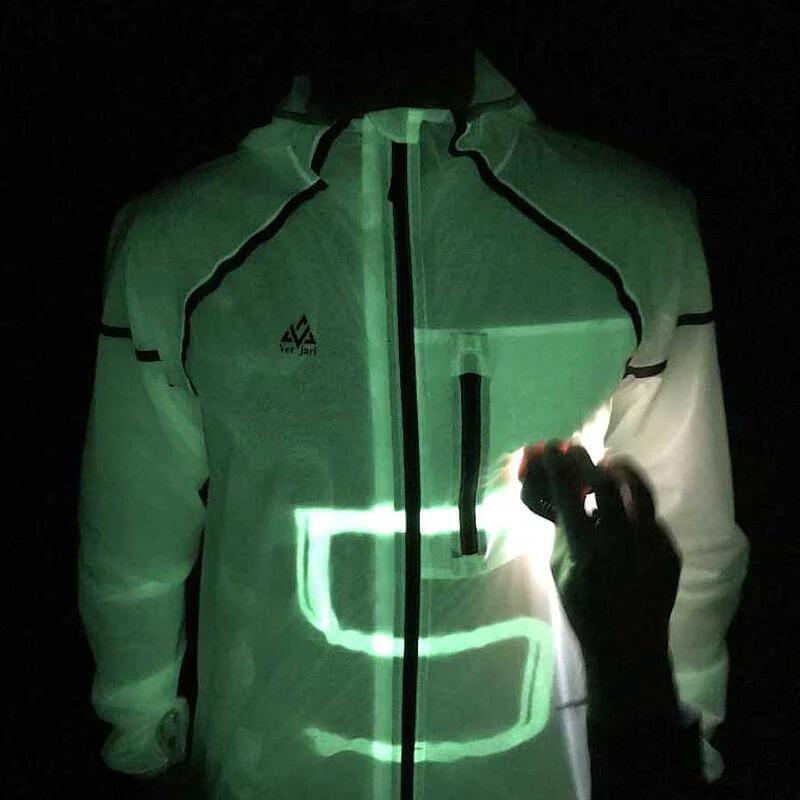 VESTE PHOSPHORESCENTE - COUPE VENT - FIREFLY 5K 3K - RUNNING TRAIL - NOCTURNE