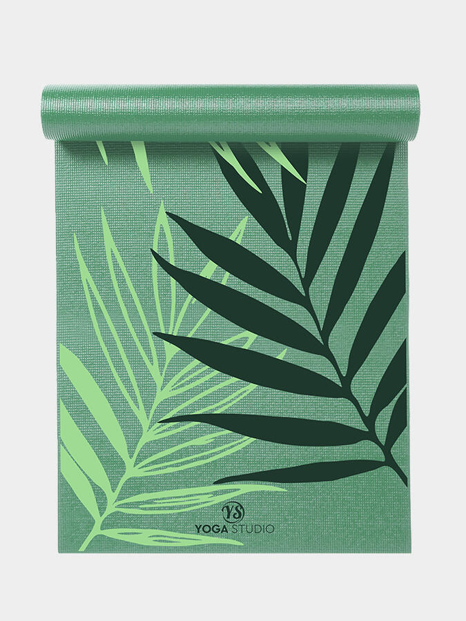 The Yoga Studio Designed Mats 6mm - Sage Green Mat Paradise Palm 1/4