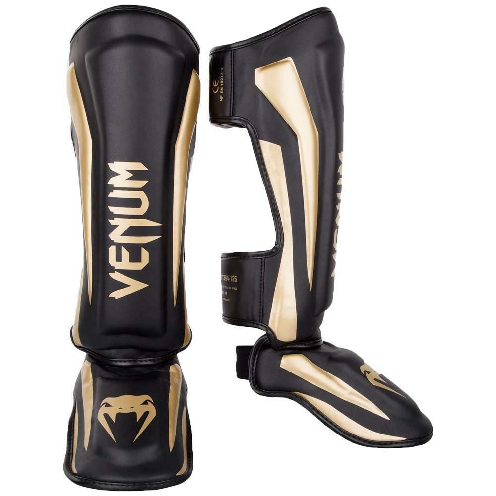 Venum Elite Standup Shin guards - Black/Gold 4/4