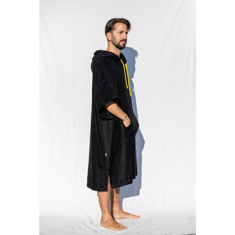 Poncho Surf | Zwart | Met mouwen | One size